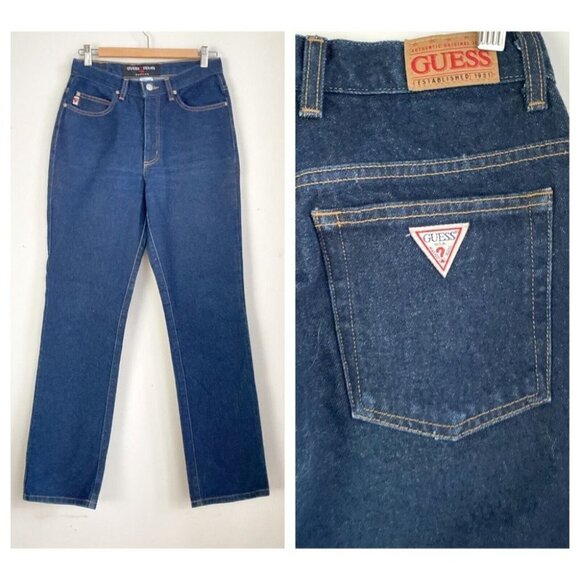 Vintage Guess Jeans  USA Dark Wash Bootleg High Waist Jeans 30 - Picture 1 of 9
